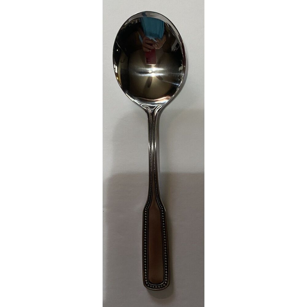 "1776' Stainless By Salem Japan 6 Piece Serving Set Beaded Edge - Picture 6 of 9